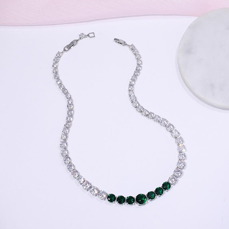 Korean AAA Jewelry Set Bridal Wedding Dress Zircon Necklace Earrings Bracelet Jewelry Wedding