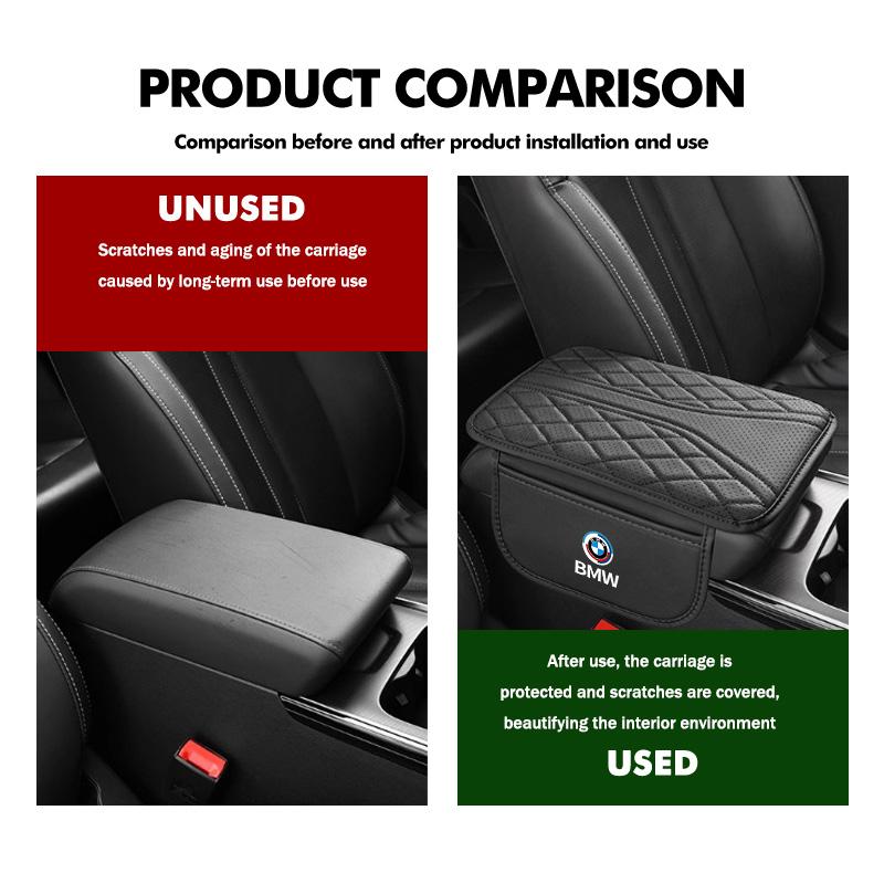 Leather Car Armrest Center Console Pad Auto Seat Arm Rest Mat For BMW 1 3 4 5 6 7 Series M X1 X3 Performance Alpina G20 F20 DHRJX1