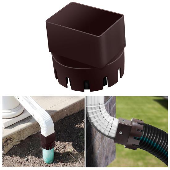 Downspout Adapter Universal Easy Installation Improve Water Drainage Plastic Rain Gutter To Drain Pipe Extender Connector