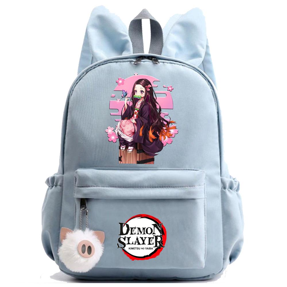 Anime Cartoon Demon Slayer Printed Backpack for Teenger Children Student Schoolbag Girl Women Large Capacity Waterproof Travel Bag Gift Mochila