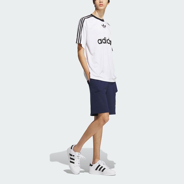 adidas Originals VRCT SW SHORT Letter Print Casual Shorts Men's Dark Indigo JI7477