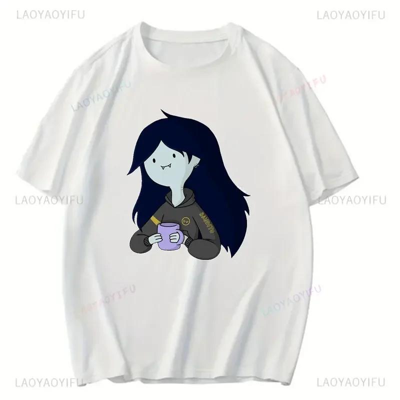 T-shirt en coton Adventure Time à la mode Marceline la Reine Vampire T-shirt à manches courtes Été Col rond Vêtements Unisexe Hauts Décontractés
