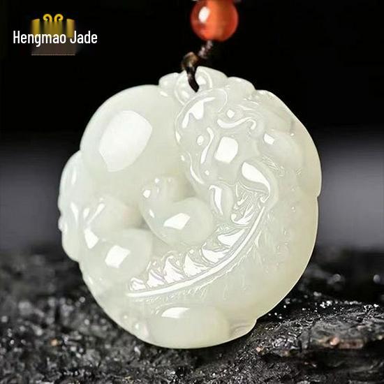 Afghanistan White Jade Pixiu Pendant for Men and Women