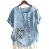 Women's Round Neck Short Sleeve Top Featuring 11 Colorful Floral Patterns