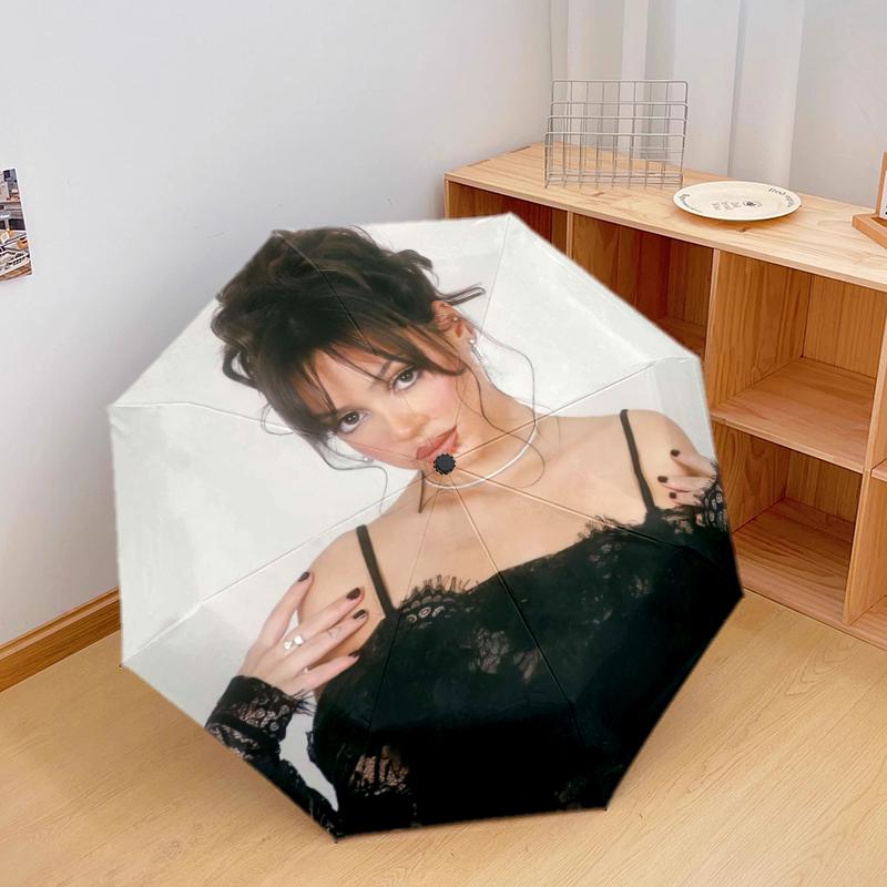 1pc Ayliva Pattern Umbrella Portable Folding Umbrella Iron Frame Hole Bone Structure Outdoor Home Umbrella