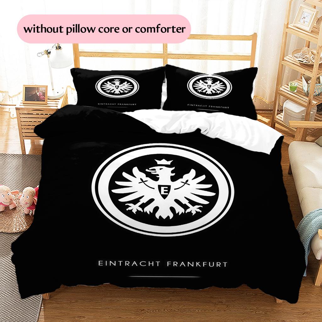 Eintracht Frankfurt Muster Bettwäsche Bettdecken-Set Heimdekoration Geschenk (1 Bettbezug + 2 Kissenbezüge (ohne Füllung))