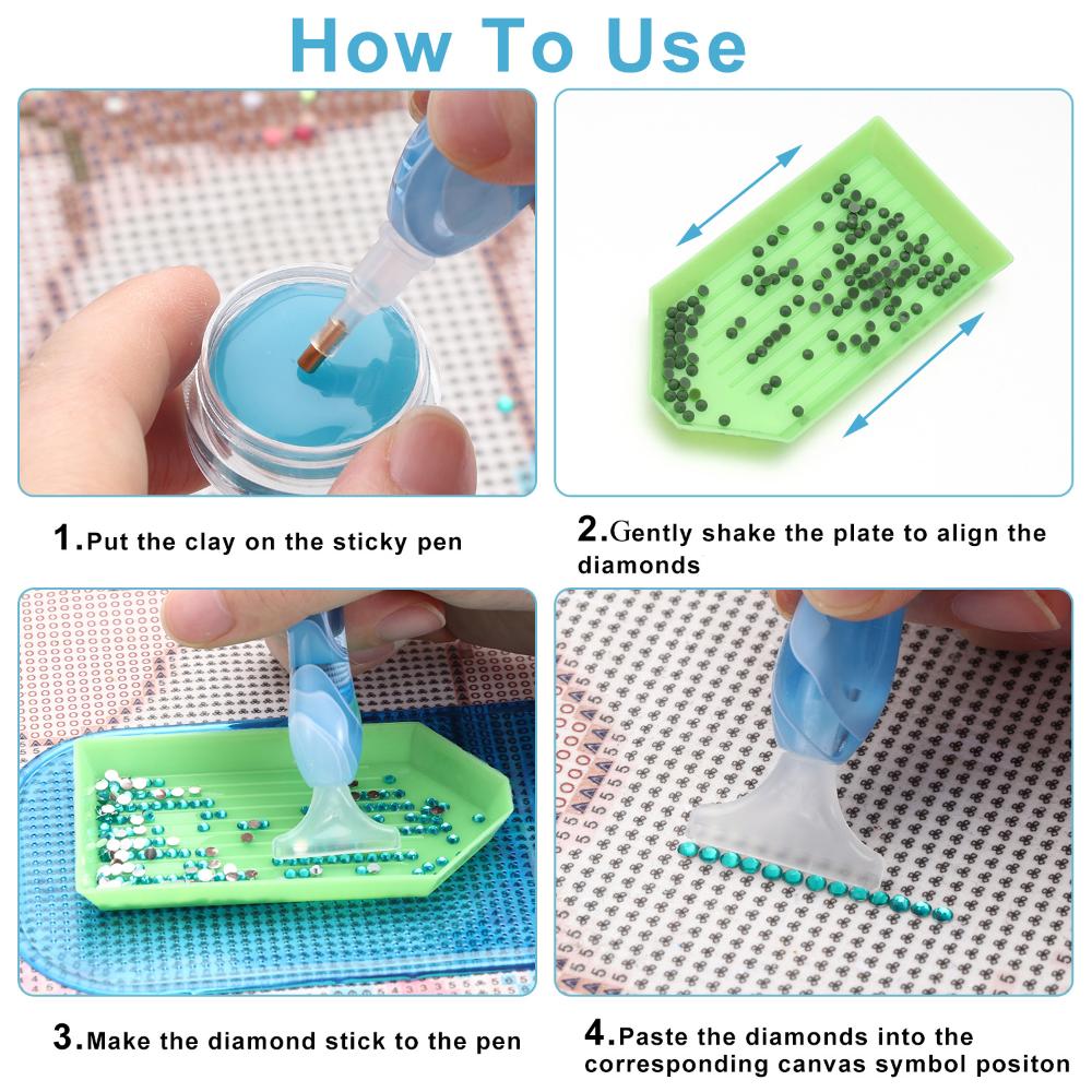 Beads Tray Resin Pens Point Drill Pen Resin Diamond Painting Pen Diamond Painting Glue Clay
