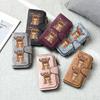 Süße Bären-Aufdruck Langbörse PU-Leder Multi-Schlitz Kartenhalter Damen Mode Tragbare Clutch-Tasche