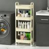 Keukentrolley Voedselveilig Plastic 2/3/4-Laags Opbergwagen met Stille Wielen Slank Ontwerp Snacks Appartement Opbergtrolley Universele Wagen