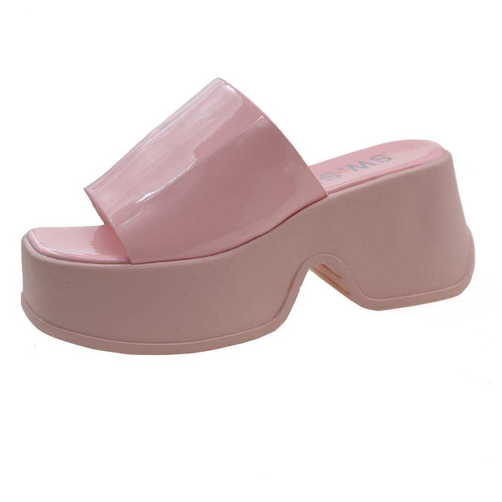 Fashion Women's Slippers 2025Summer New Thick Soled Sandals Square Head Open Toe Chunky Slippers for Women Mules Slippers Slides