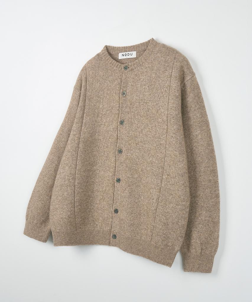 Nodu Single Line Round Cardigan [Beige]