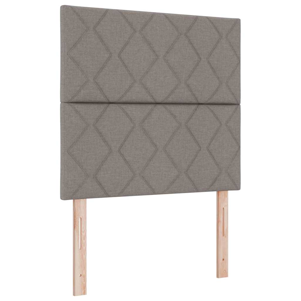 Boxspring Bed with Headboard Taupe 90 X 190 Cm Fabric