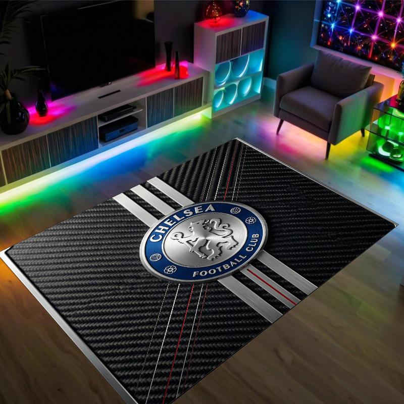 Chelsea FC Design Kristály Bársony Szőnyeg Kényelmes Nem?Csúszásgátlós mintás szőnyeg hálószobába, nappaliba, előszobába