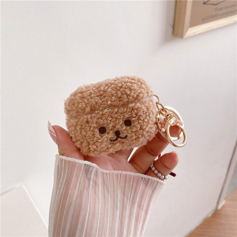 Cute Fluffy Bear Earphone Case For Apple Airpods 3 Cover Fashion Lovely Headphones Fur Cases For Airpods Pro2  Charging Box Capa