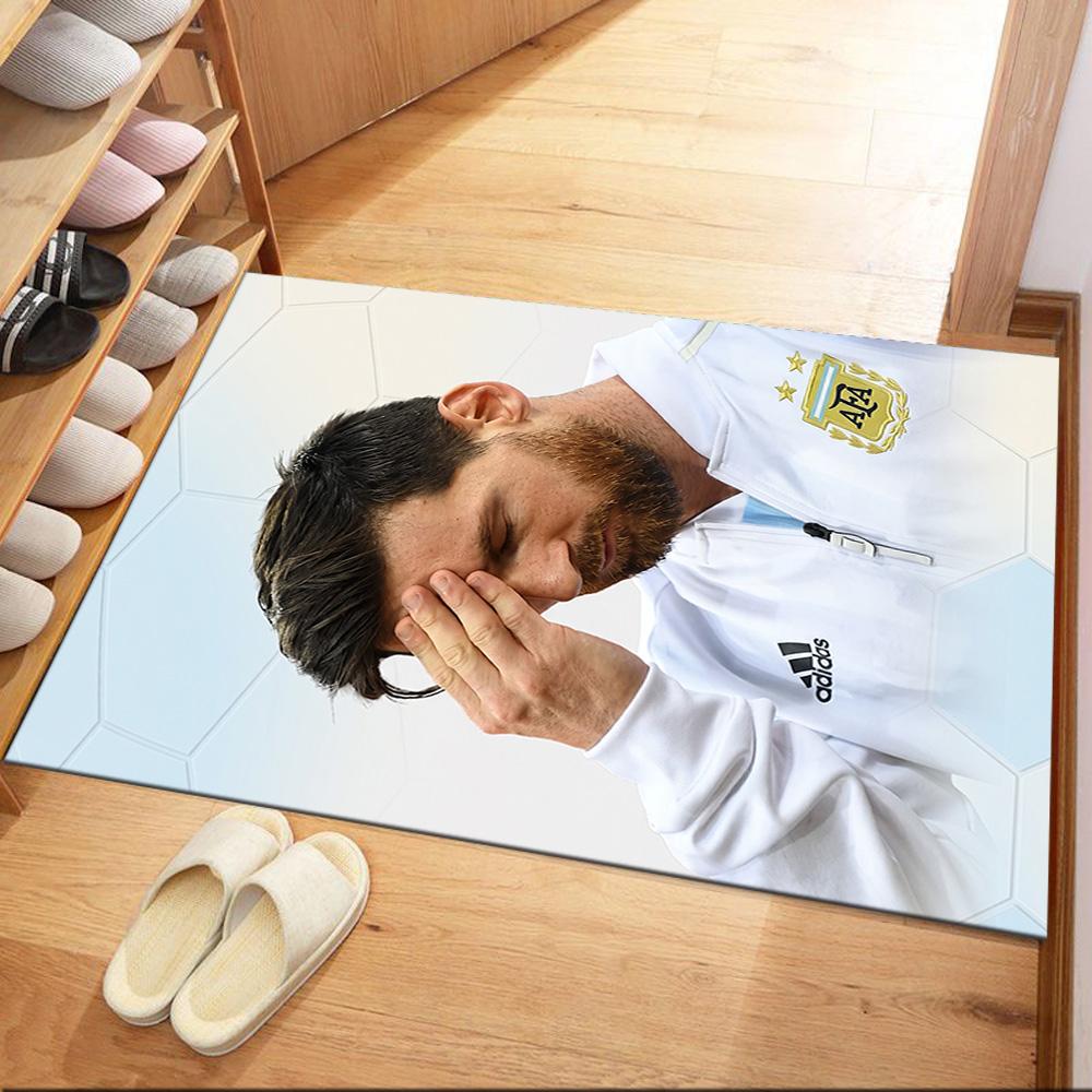 Messi 41 Fußmatten-Design für Spielzimmer, Spielzimmer, Arbeitszimmer, Wohnzimmer, rutschfester Teppich, Anime, Bürodekoration