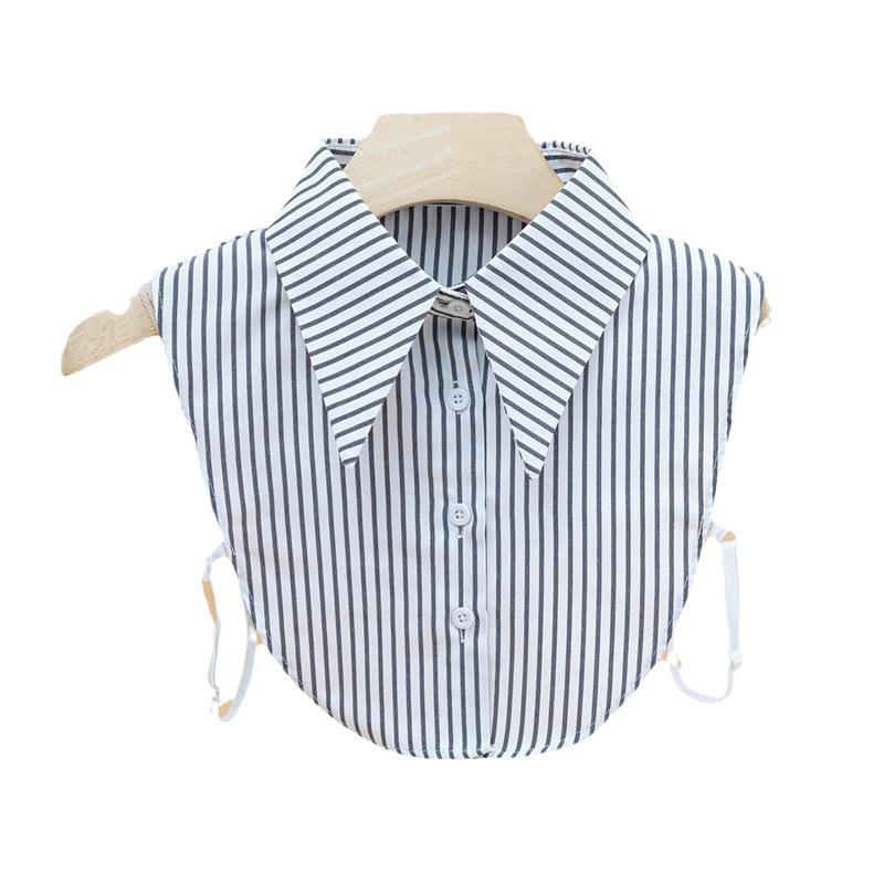 Striped Large Pointed Collar Women's Versatile Fake Collar Autumn and Winter Sweater Decorative Collar Korean Version Polyester Fake Shirt Collar