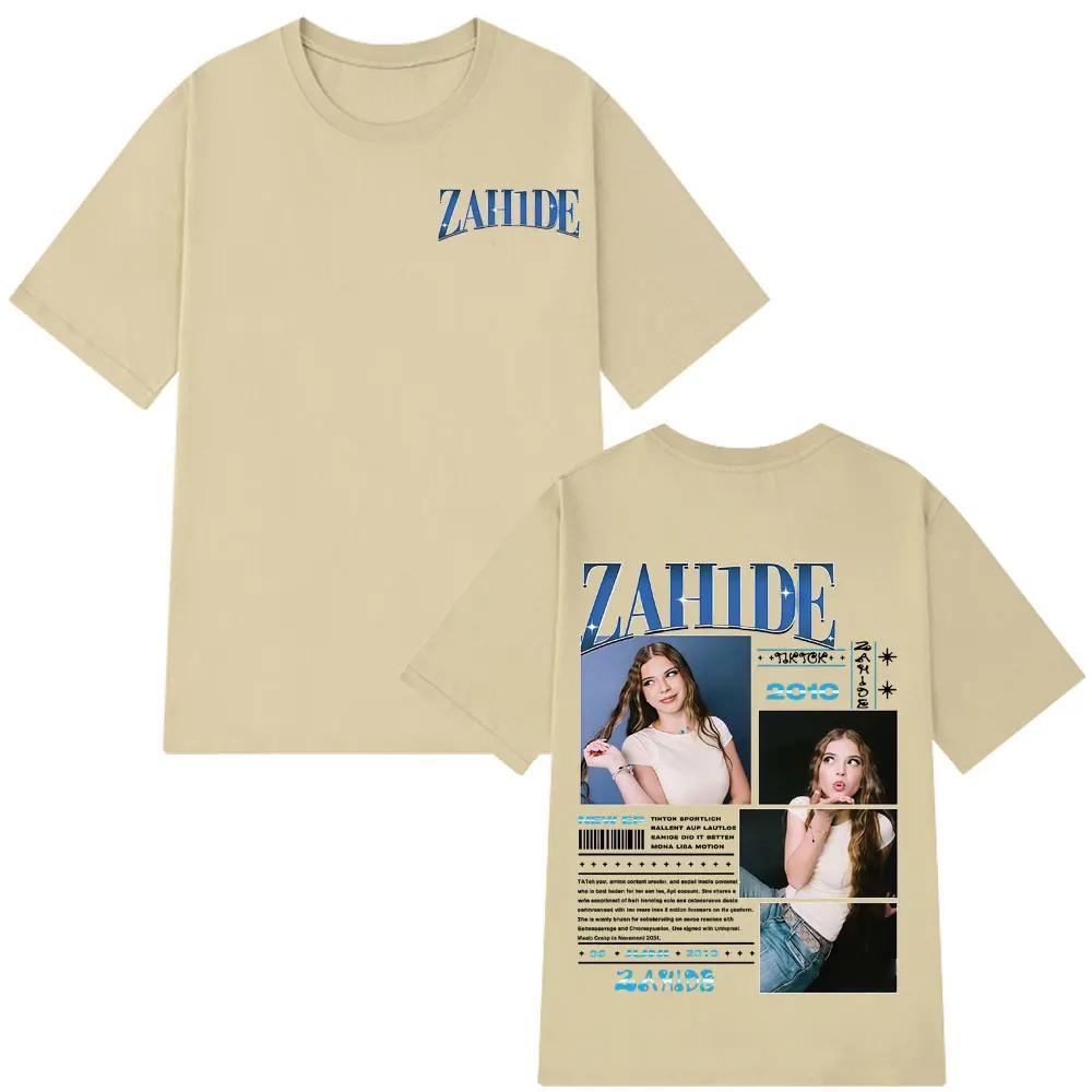 2026 Zomer Zanger Zahide Merchandise Album Grafisch T-shirt Heren Mode Hiphop Retro Katoenen Korte Mouwen Los Casual Shirt Y2k