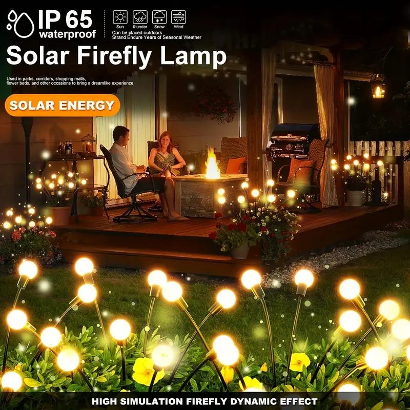 6/8/10 Light Solar Firefly Light Outdoor Waterproof Solar Garden Lamp Ground Plug-in Lighting For Courtyard Christmas Decoration