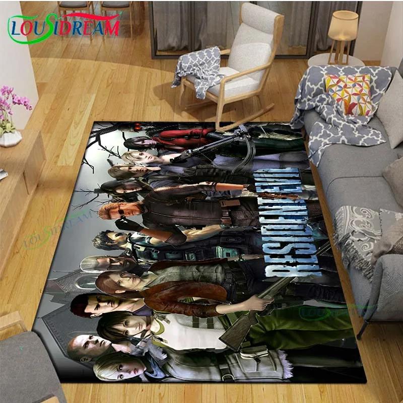 2025 Fashion 3D Movie R-Resident Evil Printed Carpet Living Room Anti-Skid Area Rug Kids Bedroom Mats Yoga Mat Carpet Decor