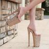 26CM Sequins Platform Super High Heels Sandals Stiletto Ladies Transparent Models Shoes Slippers Summer Nightclub Women's Pumps