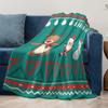 TU Festive Throw Blanket Christmas Decor Holiday Gift Cozy Flannel Fleece Santa Claus Pattern Reindeer Design Winter Warmth Home