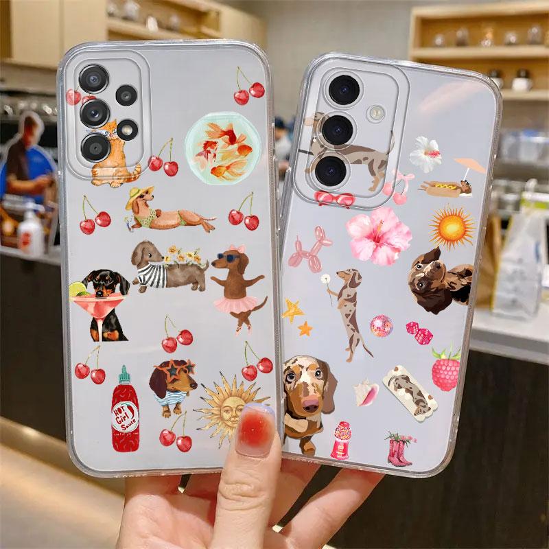 Cartoon Cat And Dog Phone Cover Case for Samsung Galaxy S26 S21 S22 FE Note 20 Ultra 10 S20 Plus S24 S23 Ultra S25 Edge