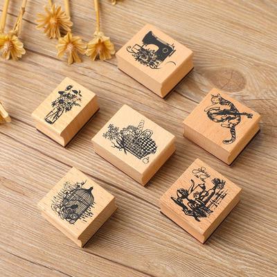 Creative Stationery: Retro Literary Journal Stamps - Beautiful DIY Wooden Stamps In 6 Styles