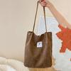 Yogodlns Simple Students Shoulder Bag Soft Corduroy Casual Shopper Tote Women Large Capacity Handbag Ladies Underarm Crossbody Bags
