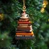 Christmas Tree Pendant Acrylic Tree Shape Book Cucumber Ornament Xmas Tree Hanging Decoration for Indoor Outdoor Winter Decor