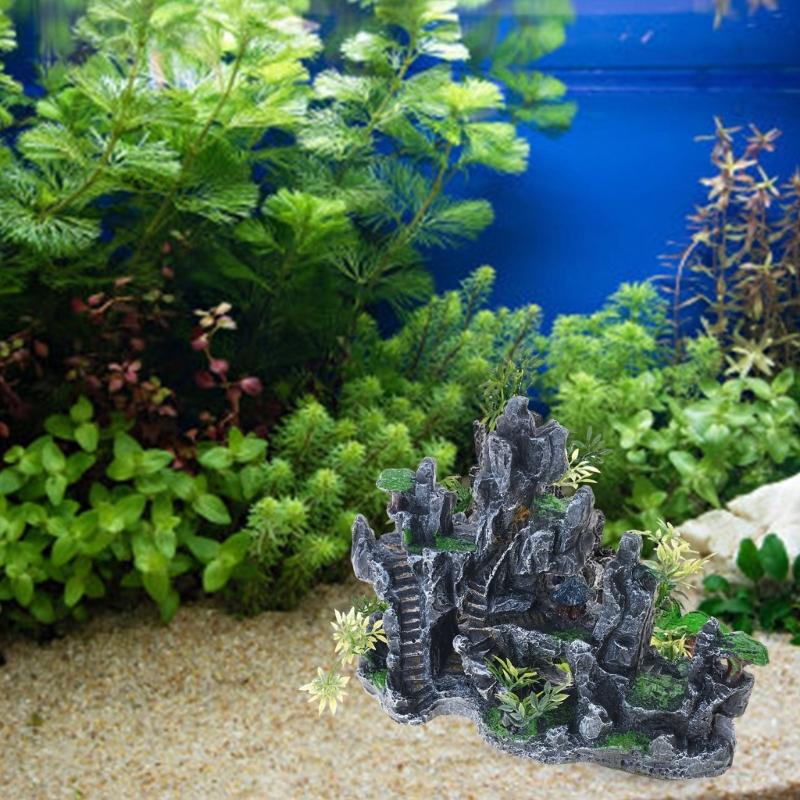 Fishtanks Decoration Mountain Rockery with Hiding Cave Great for Creating Natural Underwater Habitats Fish Shrimp Shelter