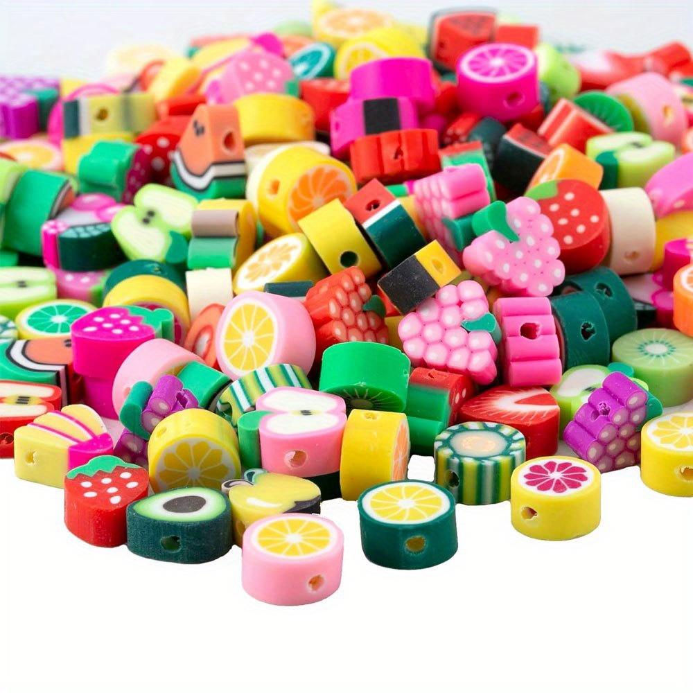 50/100/200pcs Fruit Polymer Clay Beads Mixed Fruit Beads Spacer Beads for Bracelet Necklace Jewelry Making