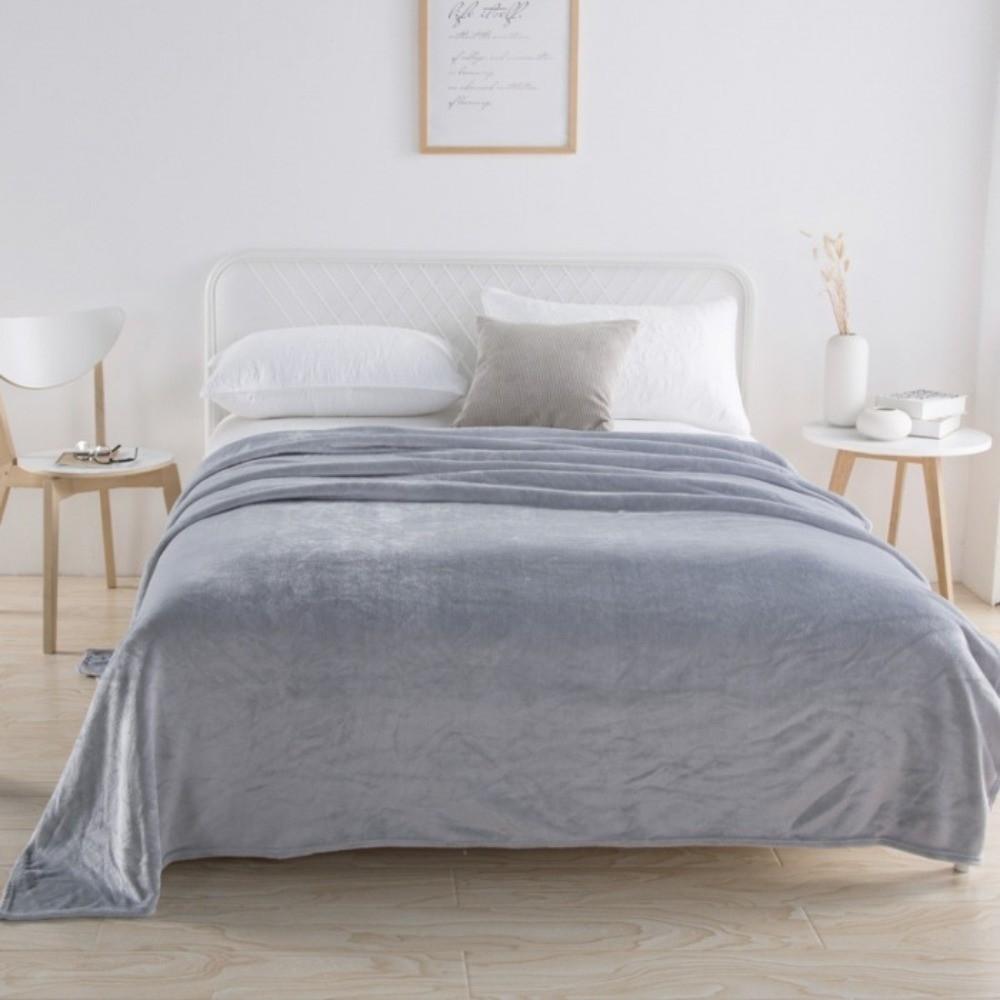 Solid Color Flannel Throw Blanket Soft Nap Shawl Blanket New Plush Blanket  For All Seasons