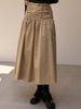 Eight Days A Week Ribbon Shirred Skirt Beige Ad321