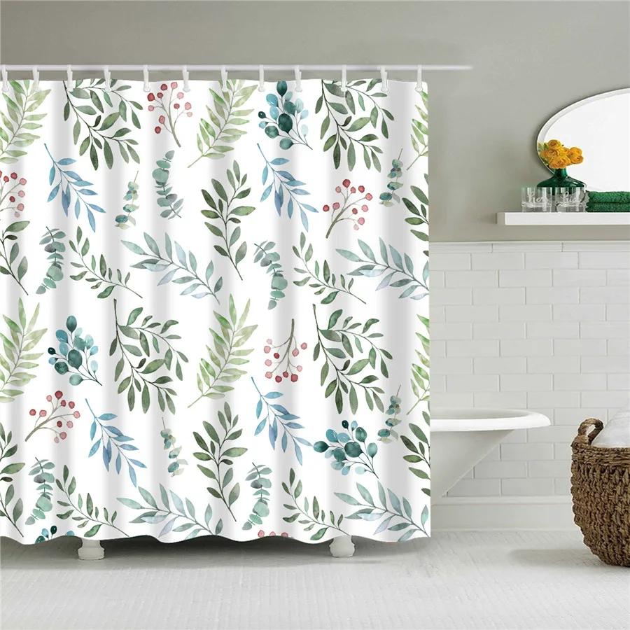 Flower Dandelion Red Rose Small Fresh Shower Curtains Bathroom Curtain Set Frabic Waterproof Polyester Bathroom Decor With Hooks