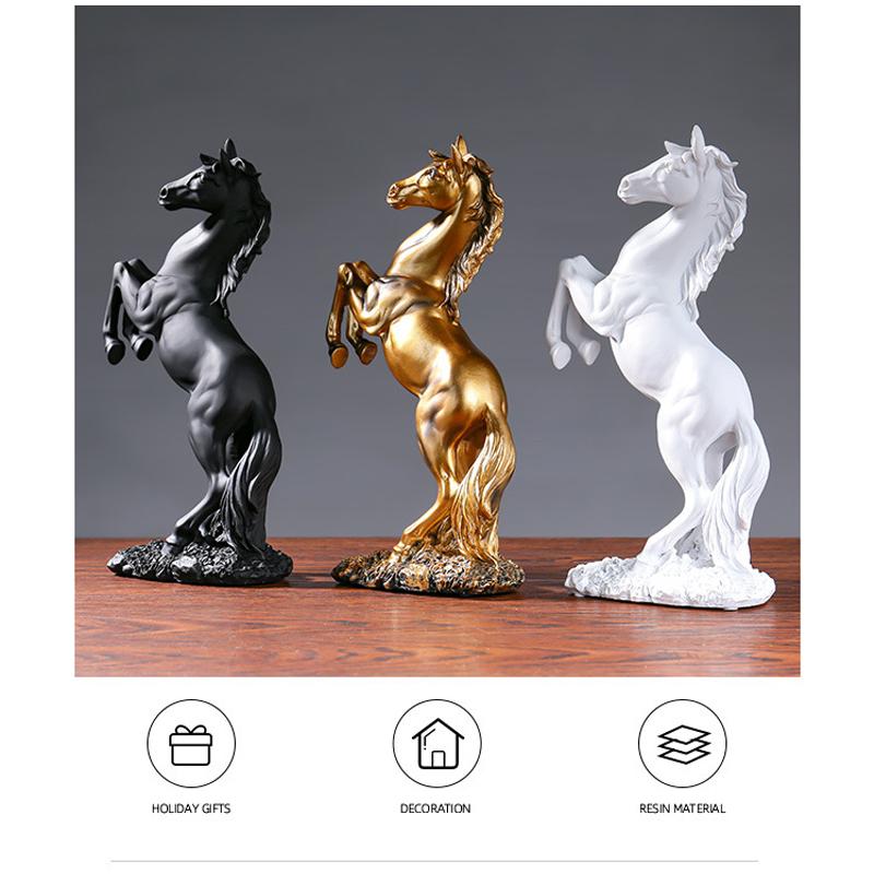 Horse Statue Art Home Deco Animal Sculpture Resin Craft Figurine Ornament Statue