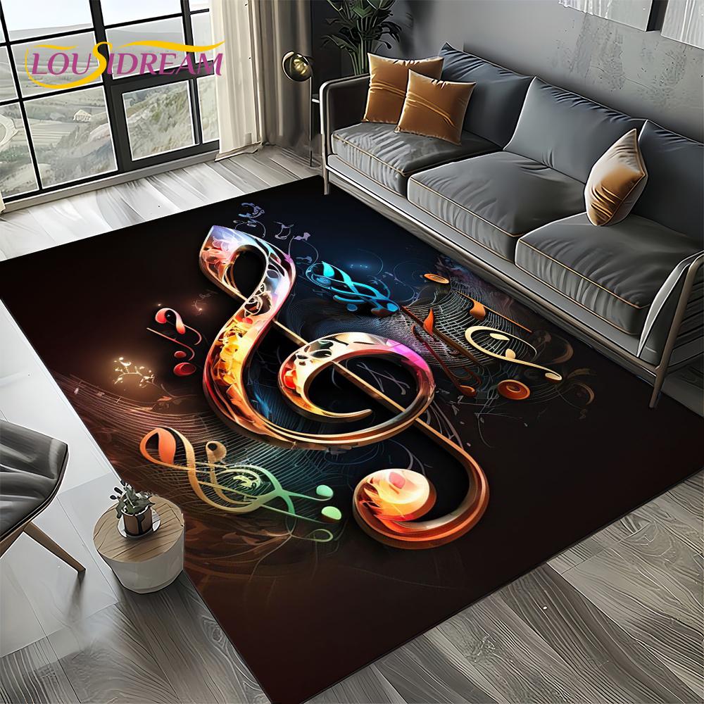 Note Musik Bunt Notenblatt Cartoon Traum Teppich Teppich für Wohnzimmer Schlafzimmer Zuhause Sofa Dekoration, Kinder Rutschfeste Bodenmatte