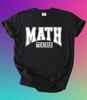 Math Teacher Collegiate T-Shirt, Varsity Style Educator Apparel