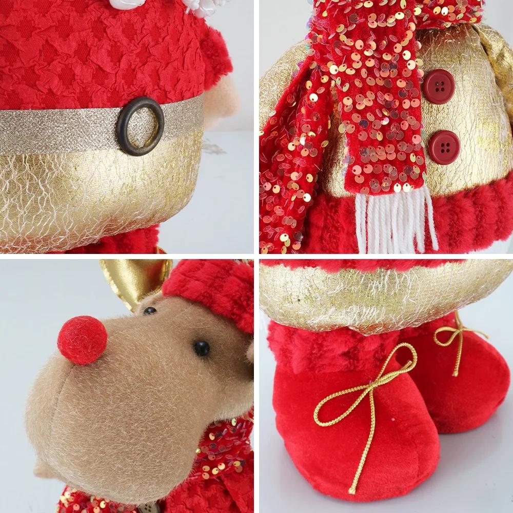 New Christmas Doll 50CM Telescopic Leg Elderly Snowman Elk Home Decoration Christmas Gift