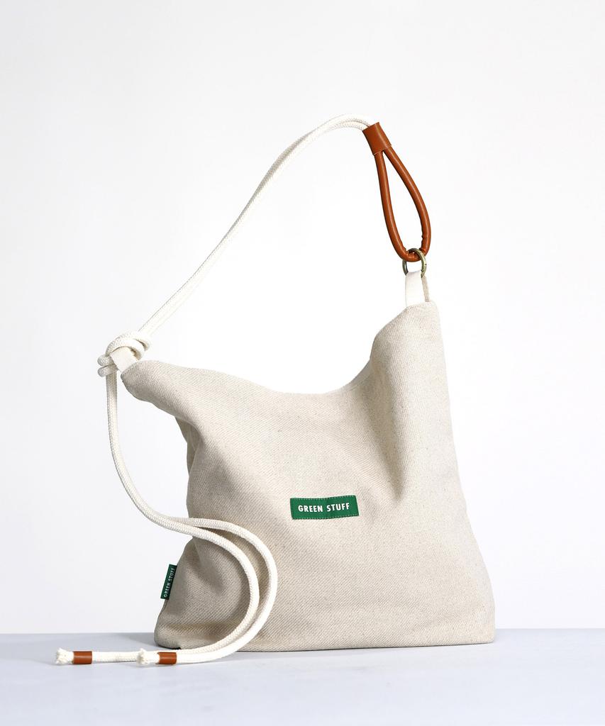 Green Stuff Loose Fit Rope Shopper Bag 57 Linen - Beige