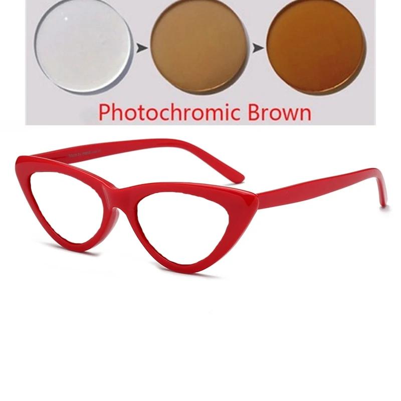 Diopter -0.5 -0.75 To -6.0 Anti-Glare Cat Eye Myopic Sunglasses Women UV400 Triangle Prescription Ready Spectacles PC Frame