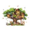 Tree House Animal Wall Sticker Self-adhesive Waterproof PVC Spring Forest Treehouse Sticker Home Office Living Room Bedroom Wall Decoration Decal