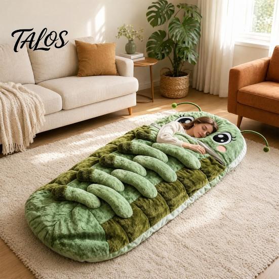 Funny Caterpillar Sleeping Bag, Wearable Hugging Cocoon Lounger, Full Body Wrap, Cozy Sleep Sack for Naps Reading Dorm Travel Use