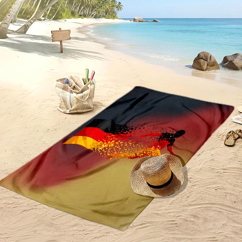 Németország Foci Nyomtatás Strandtörölköző Gyorsan Száradó Szuper Nedvszívó Puha Fürdőtörölköző Úszáshoz Strand Utazás Rajongó Emléktárgy Ajándék