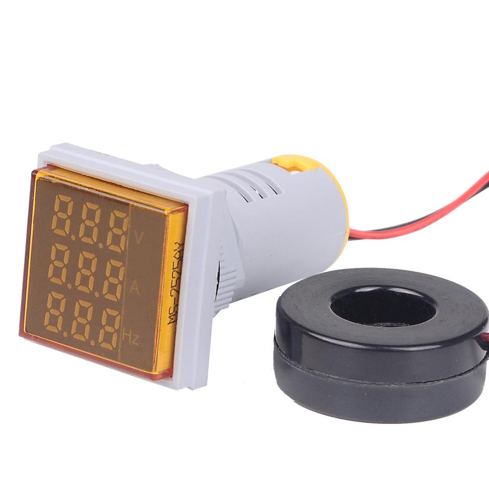 AD112-22FVAH Square Digital AC 3-in-1 Voltage, Current, and Hertz Meter with Indicator Light