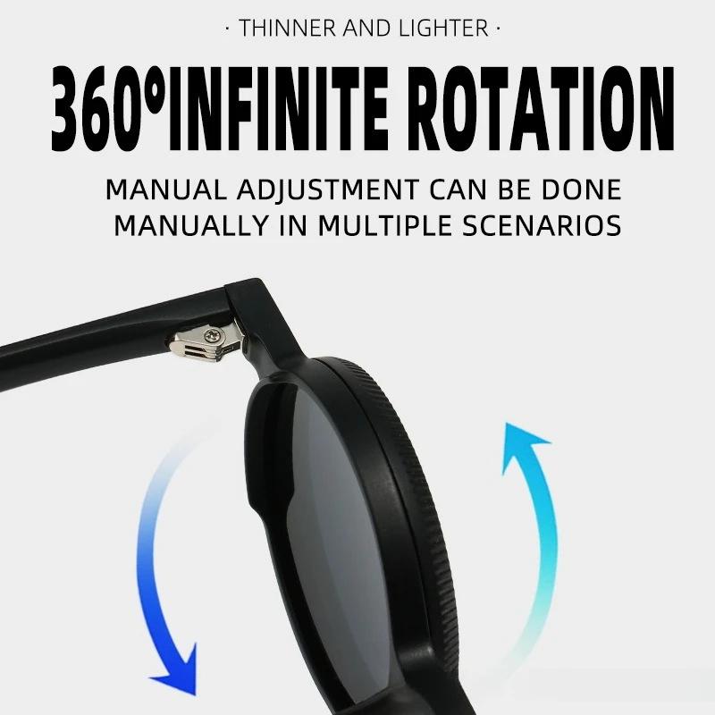 New Adjustable Zoom Round Frame Polarised Sunglasses Men Outdoor Sports Fishing UV Protection Classic Driving Shades