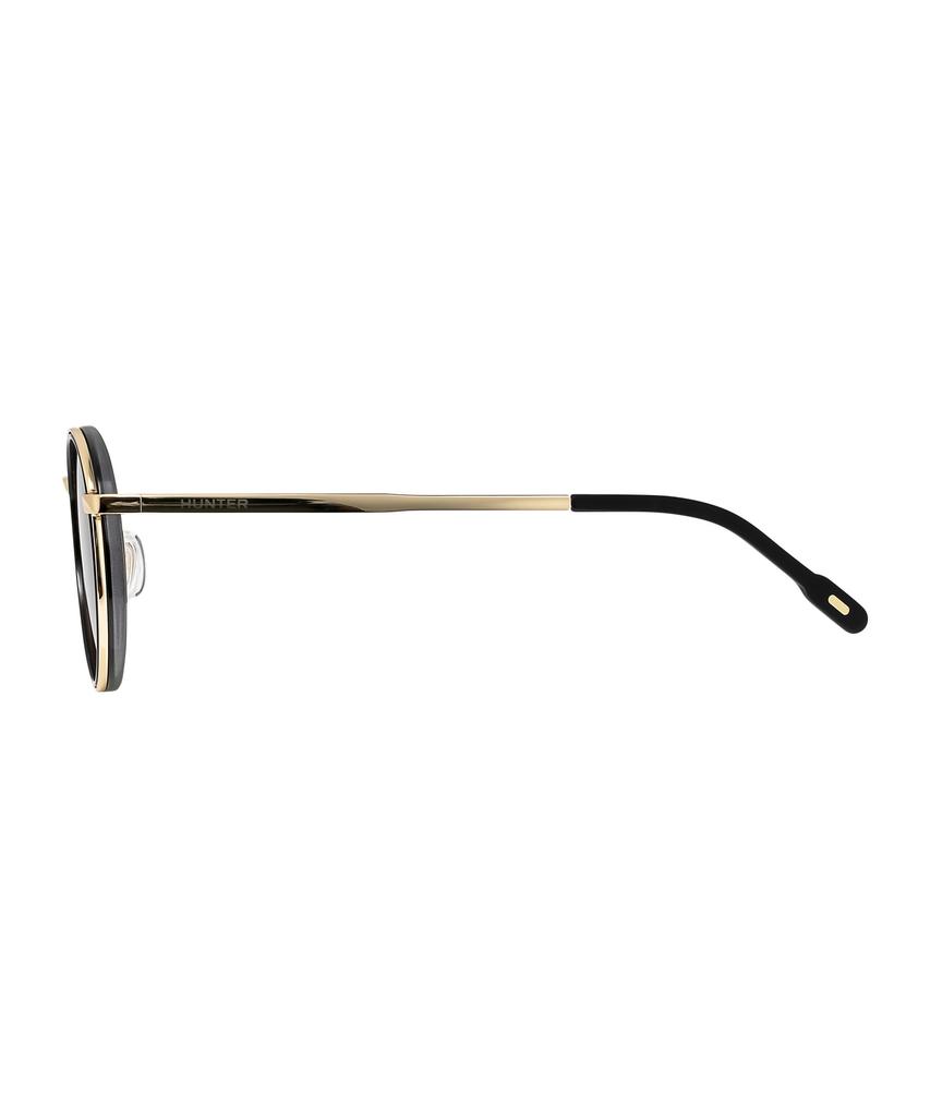 Heonteoaiweeo [Unisex] Round Titanium Sunglasses - Black Polarized Htc32