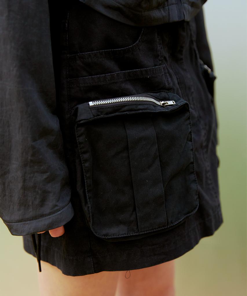 Thirteen Months Cargo Mini Skirt (Black)
