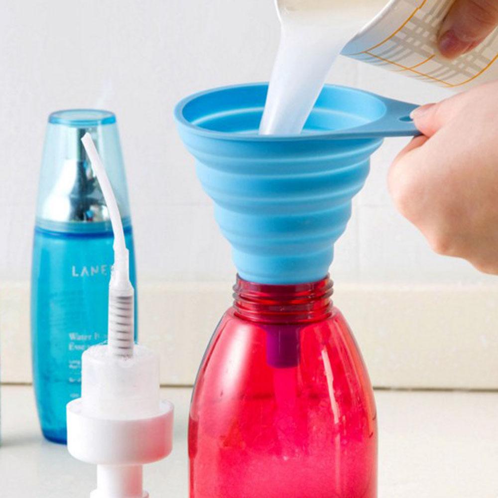 Useful Necessities Stretch Creative Collapsible Oil Leak Silicone Folding Funnel Kitchen Liquid