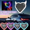 Plastic Car Solar Light Rechargeable Suction Cup Devil Heart-shaped Light Heart-shaped Triangle Window Light Car Interior