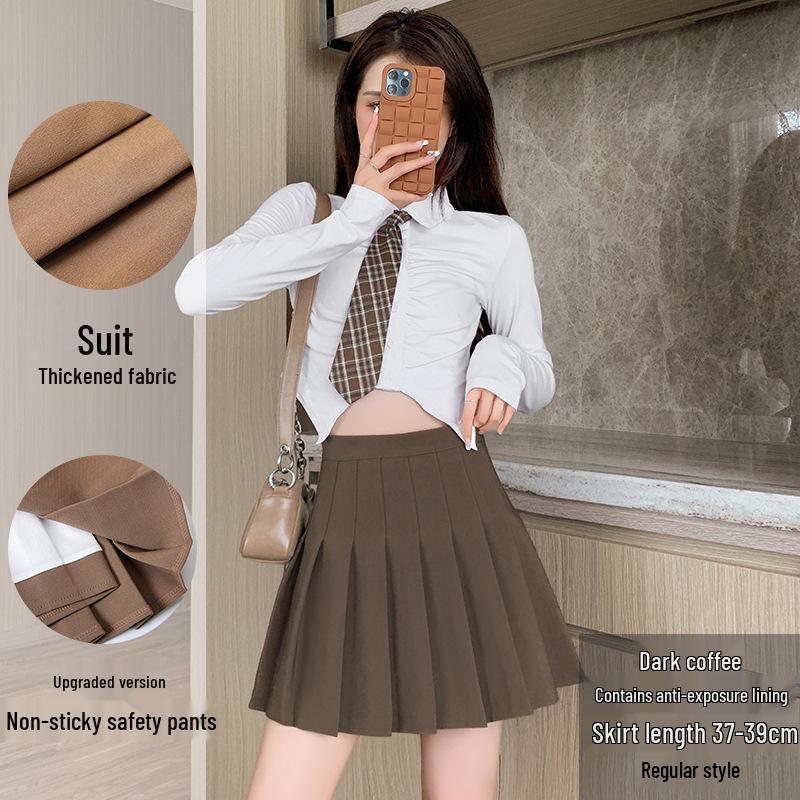 Damen Minirock mit Plisseefalten im koreanischen Stil – Schwarz, Blickdicht, Knitterarm, A-Linie, Ideal für ganzjährige Tragbarkeit.